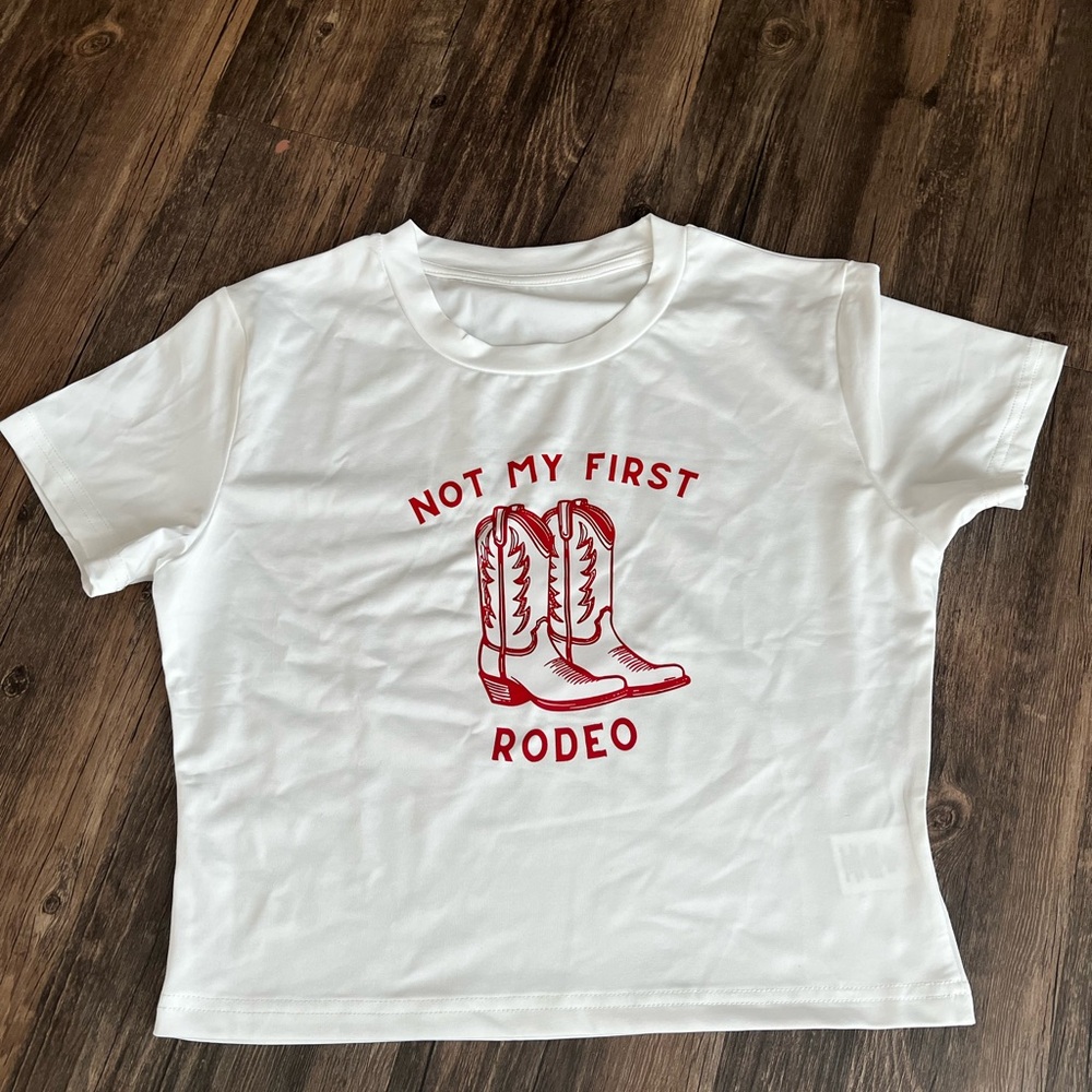 Not My First Rodeo Crop Top Baby Tee